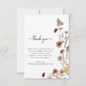 Rustic Boho Foto Danke Karte (Rückseite)