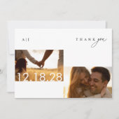 Rustic Boho Foto Wedding Dankeschön Card Dankeskarte (Vorderseite)