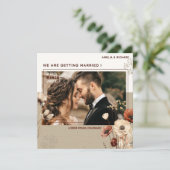 Rustic Boho Foto Wedding Speichern Sie das Datum E (Stehend Vorderseite)