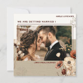 Rustic Boho Foto Wedding Speichern Sie das Datum E (Vorderseite)