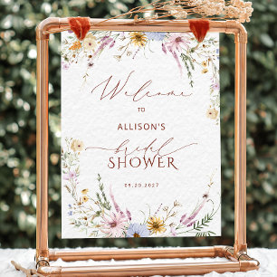 Rustic Boho Garden Blume Brautparty Willkommen Poster