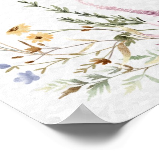 Rustic Boho Garden Blume Brautparty Willkommen Poster (Ecke)