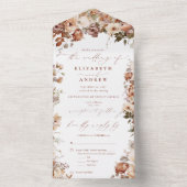 Rustic Boho Garden Blume Hochzeit All In One Einladung (Innen Boden)