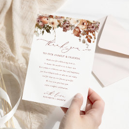 Rustic Boho Garden Blume Hochzeit Dankeskarte