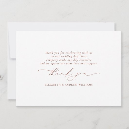 Rustic Boho Garden Blume Hochzeit Dankeskarte (Rückseite)