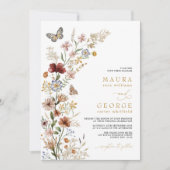 Rustic Boho Garden Blume Hochzeit Einladung (Vorderseite)