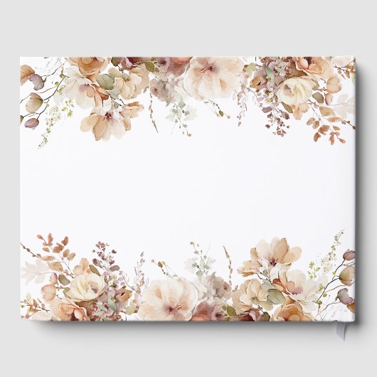 Rustic Boho Garden Blume Hochzeit Gästebuch (Rückseite)