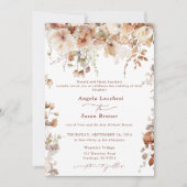Rustic Boho Garden Blume Hochzeit QR Code Invita Einladung (Vorderseite)
