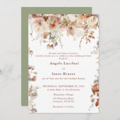 Rustic Boho Garden Blume Hochzeit QR Code Invita Einladung (Vorne/Hinten)