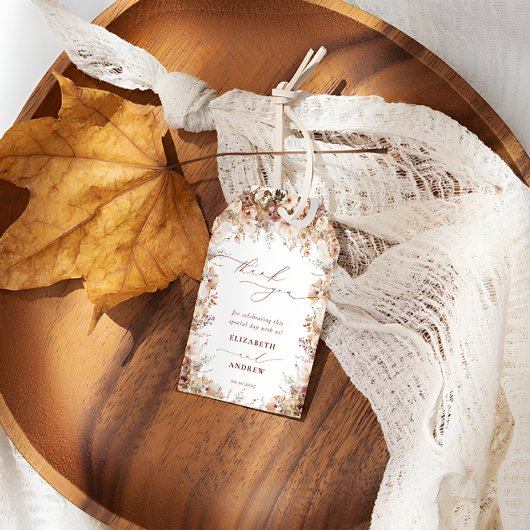 Rustic Boho Garden Blume Hochzeit Vielen Dank Geschenkanhänger