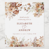 Rustic Boho Garden Blume Hochzeit Weinetikett (Einzelnes Label)