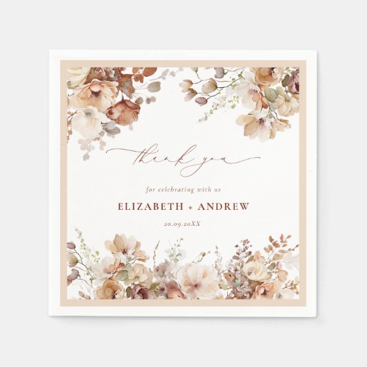 Rustic Boho Garden Blume Hochzeiten von Napkins Serviette (Vorderseite)