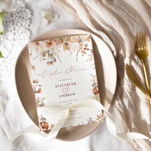 Rustic Boho Garden Blume Paare Dusche Einladung