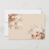 Rustic Boho Garden Wedding Meal Choice RSVP Card (Rückseite)