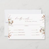 Rustic Boho Garden Wedding Meal Choice RSVP Card Karte (Vorderseite)