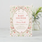 Rustic Boho Gender Neutral Baby Shower Einladung (Stehend Vorderseite)