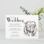 Rustic BOHO Goat Lovers  Einladung (Stehend Vorderseite)