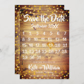 Rustic Boho Gold Liebe Herzkalender Save the Date (Vorne/Hinten)