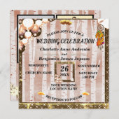 Rustic Boho Golden Glitzer Snow-Hochzeit Einladung (Vorne/Hinten)