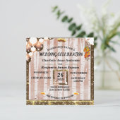 Rustic Boho Golden Glitzer Snow-Hochzeit Einladung (Stehend Vorderseite)