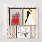 Rustic Boho Golden Glitzer Snow-Hochzeit Einladung (Rückseite)