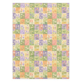 Rustic Boho Green & Orange Quilt Floral Patchwork  Tischdecke (Vorderseite)