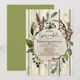 Rustic Boho Greenery Baby Sprinkle Einladung