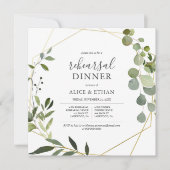 Rustic Boho Greenery Calligraphy Probe Dinner Einladung (Vorderseite)
