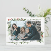 Rustic Boho Greenery Frohe Weihnachten 1 Foto (Stehend Vorderseite)