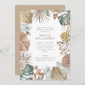 Rustic Boho Greenery Stilvolles HerbstBrautparty Einladung (Vorne/Hinten)