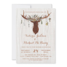 Rustic Boho Hochzeit Einladung mit Hirschliebhaber