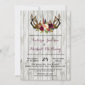 Rustic Boho Hochzeit Einladung mit Hirschliebhaber (Vorderseite)