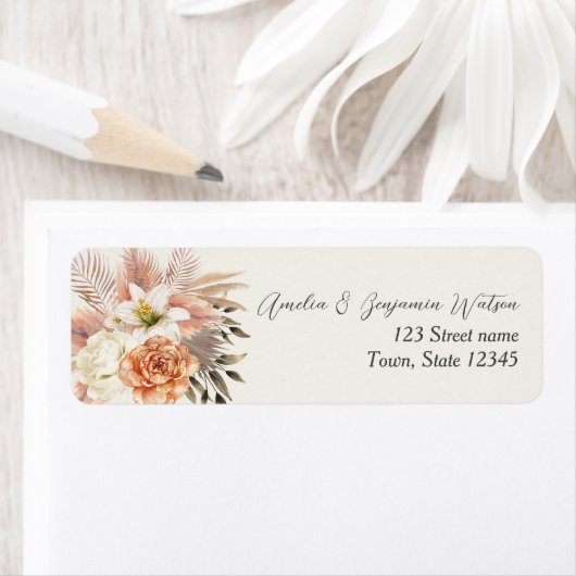 Rustic Boho Hochzeit im Herbst Address Label (Insitu)