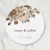 Rustic Boho Hochzeitsmarken, braun Vintag Geschenkanhänger (Rückseite)