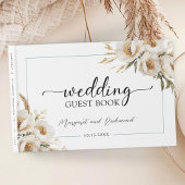 Rustic Boho Ivory Floral Wedding Guest Book Gästebuch