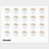 Rustic Boho Ivory Floral Wedding Runder Aufkleber (Blatt)