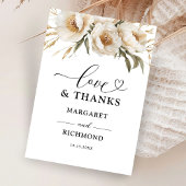 Rustic Boho Ivory Floral Wedding Vielen Dank Dankeskarte