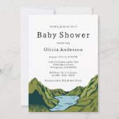 Rustic Boho Landscape Babydusche Einladung (Vorderseite)