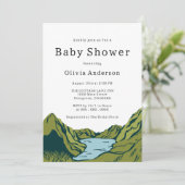 Rustic Boho Landscape Babydusche Einladung (Stehend Vorderseite)