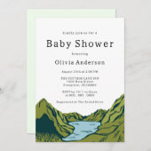 Rustic Boho Landscape Babydusche Einladung (Vorne/Hinten)