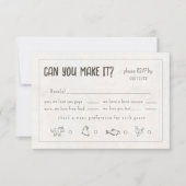 Rustic Boho Lässig Funny Wedding ID109 RSVP Karte (Vorderseite)