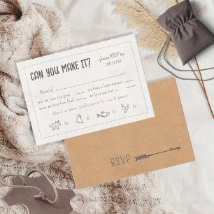 Rustic Boho Lässig Funny Wedding ID109 RSVP Karte