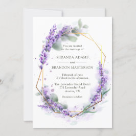 Rustic Boho Lavender Floral Elegante Hochzeit Einladung