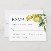 Rustic Boho Lemon Citrus Wedding RSVP Karte (Vorderseite)
