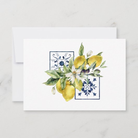 Rustic Boho Lemon Citrus Wedding RSVP Karte (Rückseite)
