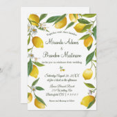 Rustic Boho Lemon Summer Wedding Einladung (Vorne/Hinten)