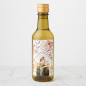 Rustic Boho Liebe & Danke Wildblume Wedding Foto Weinetikett (Vorderseite)