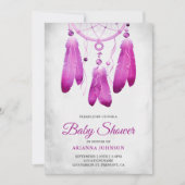 Rustic Boho Lila Dream Catcher Baby Dusche Einladung (Vorderseite)
