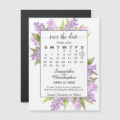 Rustic Boho Lilacs Calendar Speichern Sie das Datu Magnetkarte (Vorne/Hinten)