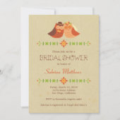 Rustic Boho Lovebird Owl Couple Wedding Einladung (Vorderseite)